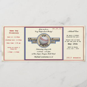 Baseball Birthday Field Pass Party Access Kaart