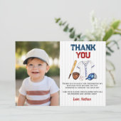 Baseball Birthday Foto: Bedankt voor je kaartje Ba (Staand voorkant)