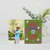 Baseball Birthday-foto Kaart (Staand voorkant)