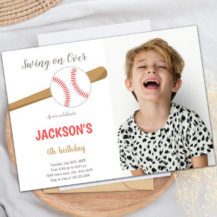 Baseball Birthday Invitatie met foto Kaart