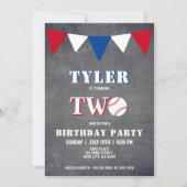 Baseball Birthday Invitation Boy 2e verjaardag Kaart (Voorkant)