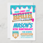 Baseball Birthday Invitation Drip Bruh Theme Kaart (Voorkant)