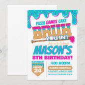 Baseball Birthday Invitation Drip Bruh Theme Kaart (Voorkant / Achterkant)