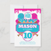 Baseball Birthday Invitation Drip Theme Kaart (Voorkant)