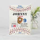 Baseball birthday invitation for boy with photo kaart (Staand voorkant)