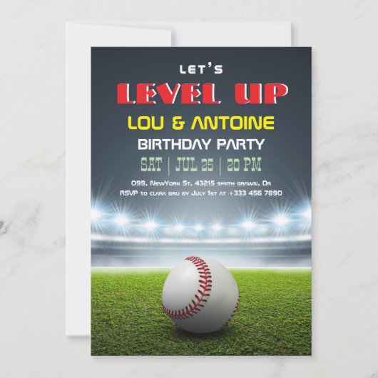 Baseball Birthday Invitation Kaart (Voorkant)