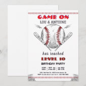 Baseball Birthday Invitation Kaart (Voorkant / Achterkant)