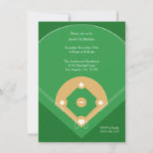 Baseball Birthday Invites (blauwe strepen) Kaart (Achterkant)