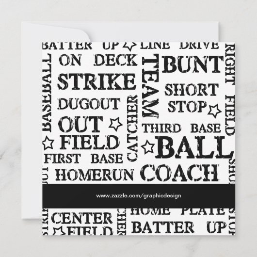 Baseball Birthday Kaart (Achterkant)