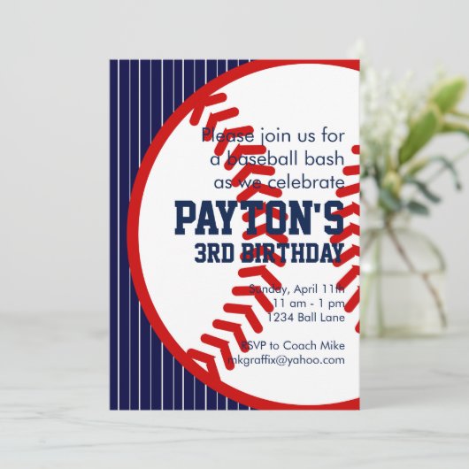 Baseball Birthday Kaart (Staand voorkant)