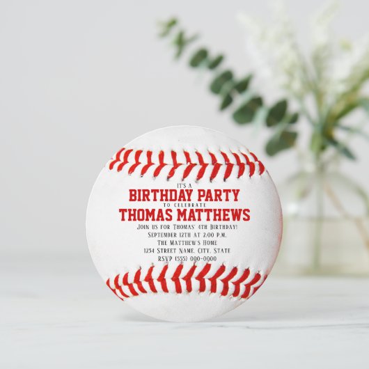 Baseball Birthday Kaart (Staand voorkant)