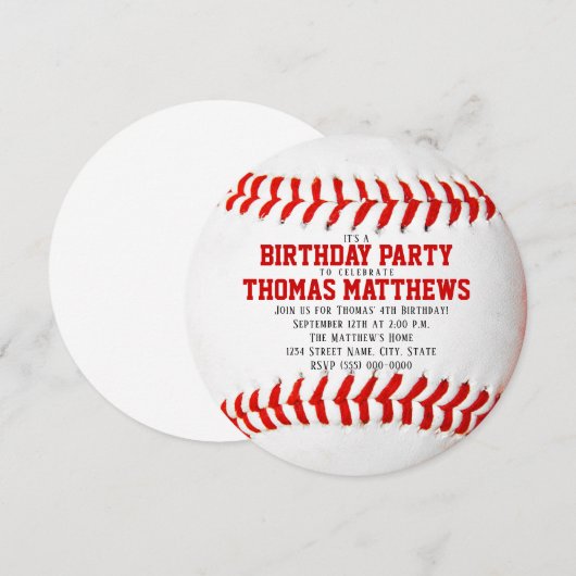 Baseball Birthday Kaart (Voorkant / Achterkant)