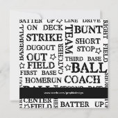 Baseball Birthday Kaart (Achterkant)