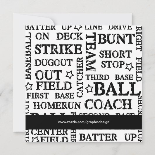 Baseball Birthday Kaart (Achterkant)