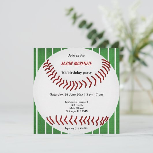 Baseball Birthday Kaart (Staand voorkant)