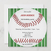 Baseball Birthday Kaart (Voorkant)