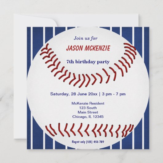 Baseball Birthday Kaart (Voorkant)