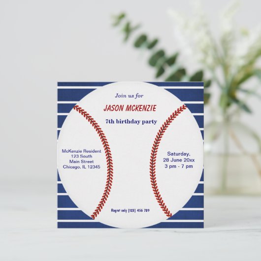 Baseball Birthday Kaart (Staand voorkant)