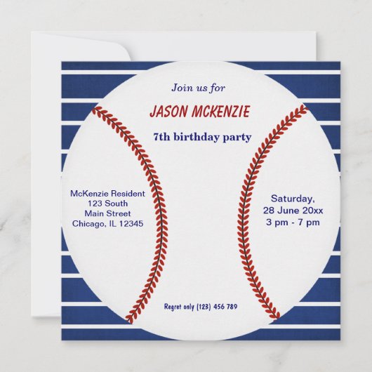Baseball Birthday Kaart (Voorkant)