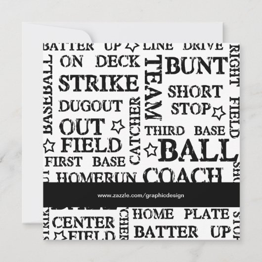 Baseball Birthday Kaart (Achterkant)