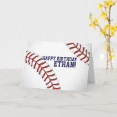 Baseball Birthday-kaart Kaart (Gele Bloem)