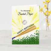 Baseball Birthday-kaart Kaart (Gele Bloem)