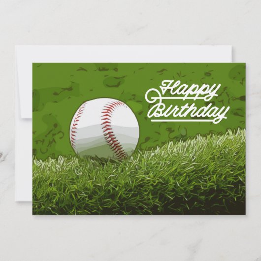 Baseball Birthday Kaart op groen (Voorkant)