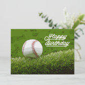Baseball Birthday Kaart op groen (Staand voorkant)