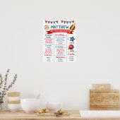 Baseball Birthday Milestone Sign Chalkboard Poster (Keuken)