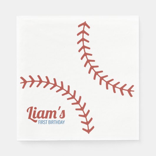 Baseball Birthday Napkins Servet (Voorkant)
