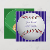 Baseball Birthday nodigt uit Kaart (Voorkant / Achterkant)