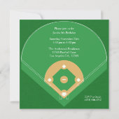 Baseball Birthday nodigt uit Kaart (Achterkant)