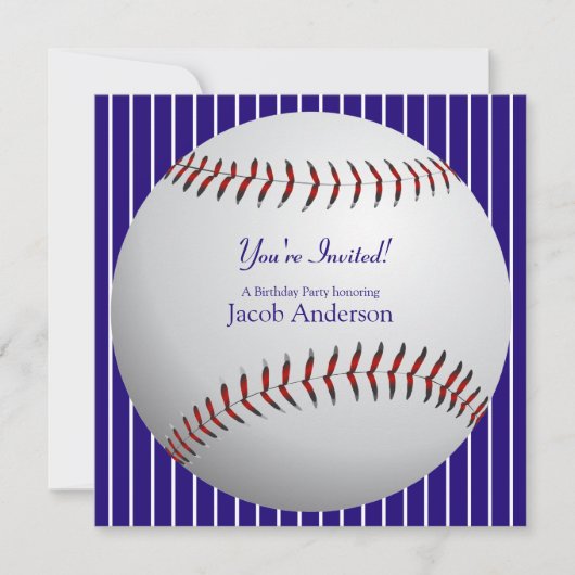 Baseball Birthday nodigt uit Kaart (Voorkant)