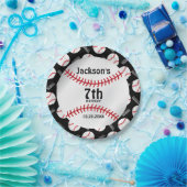 *Baseball Birthday-ontwerp | Personaliseren Papieren Bordje (Feest)