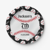 *Baseball Birthday-ontwerp | Personaliseren Papieren Bordje (Voorkant)