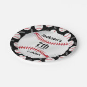 *Baseball Birthday-ontwerp | Personaliseren Papieren Bordje (Gekanteld)