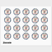 Baseball Birthday op DIY Color | Personaliseren Ronde Sticker (Vel)