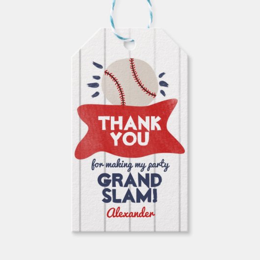 Baseball Birthday Party Bedankt dat je Labels geef Cadeaulabel (Voorkant)