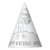 Baseball Birthday Party (Girl) - Kleur uw eigen Pe Feesthoedjes (Voorkant)
