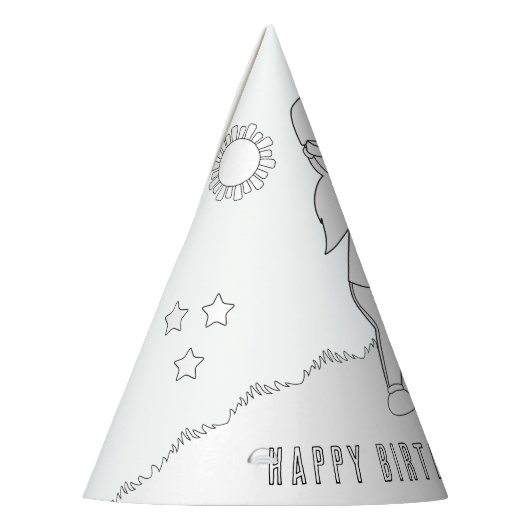 Baseball Birthday Party (Girl) - Kleur uw eigen Pe Feesthoedjes (Links)