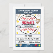 Baseball Birthday Party Invitation Kaart (Voorkant)