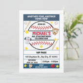 Baseball Birthday Party Invitation Kaart (Staand voorkant)