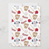 Baseball Birthday Party Invitation Kaart (Achterkant)