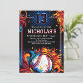 Baseball Birthday Party Kaart (Staand voorkant)