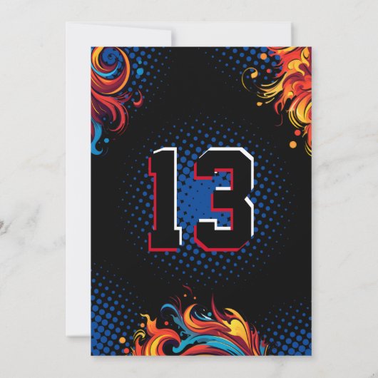 Baseball Birthday Party Kaart (Achterkant)