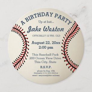 Baseball Birthday Party Kaart