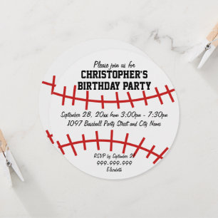 Baseball Birthday Party Kaart