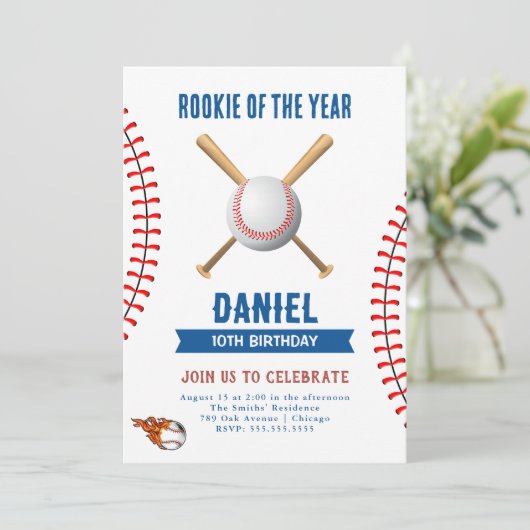 Baseball Birthday Party Kaart (Staand voorkant)