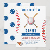 Baseball Birthday Party Kaart (Voorkant / Achterkant)