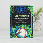 Baseball Birthday Party Kaart (Staand voorkant)